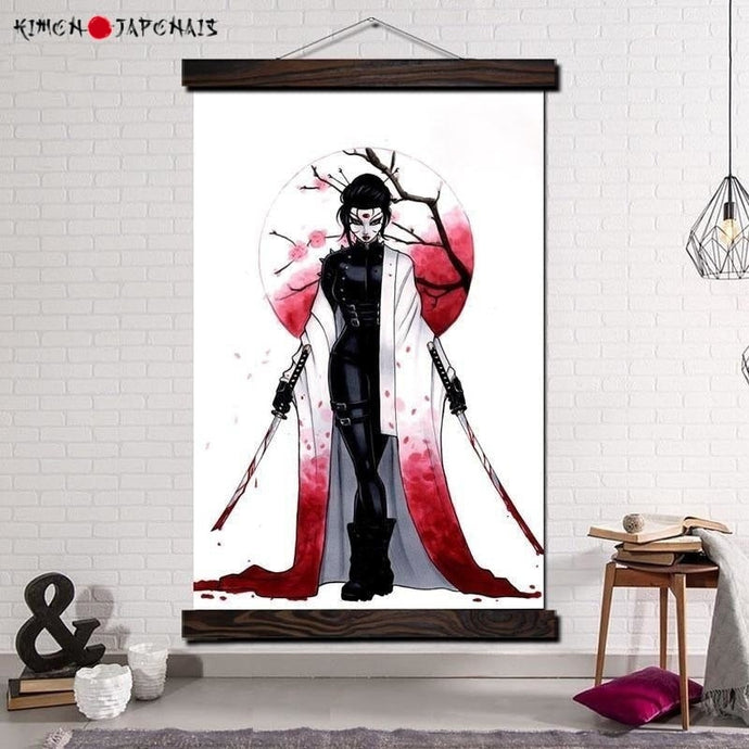 Tableau japonais Guerrière Ninja - Kimono Japonais