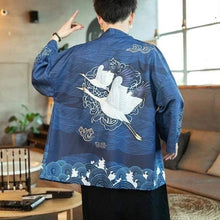 Laden Sie das Bild in den Galerie-Viewer, Veste Kimono Grues et Vagues - Kimono Japonais
