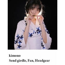 Laden Sie das Bild in den Galerie-Viewer, Yukata Femme Fleur de Lys - Kimono Japonais
