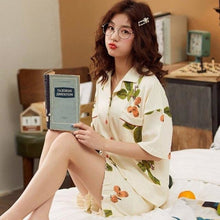 Laden Sie das Bild in den Galerie-Viewer, Pajamas Women Short-sleeved Shorts Cardigan Korean Shirt Collar Cotton Thin Section Large Size Girly Style Pyjama Femme Coton - Kimono Japonais
