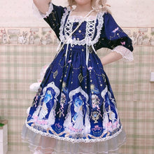 Laden Sie das Bild in den Galerie-Viewer, Kawaii Lolita Soft Sister Sweet Cute Angel Girl Lolita Puff Sleeve Short Dress Everyday Summer
