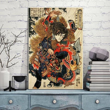 Laden Sie das Bild in den Galerie-Viewer, Tableau Japonais Samouraï Et Dragon Tableaux Japonais
